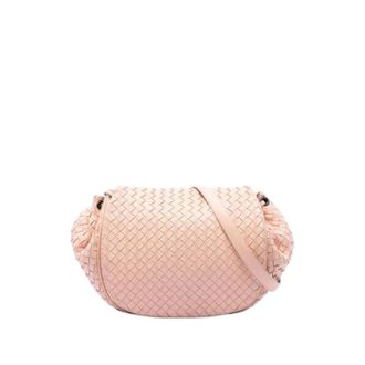 Bottega Veneta Pre-owned Woven Nappa Crossbody - Dames - Pre-owned - Roze - Maat: ONE Size Leer