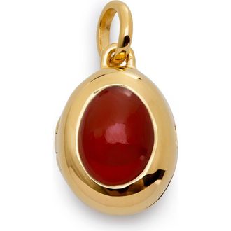 Monica Vinader Birthstone Locket Pendant in 18Ct Gold Vermeil /Red Onyx at Nordstrom