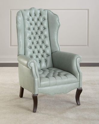 Haute House Home Ariel Leather Tufted Accent Chair
