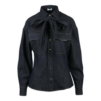 Brunello Cucinelli Sfiancato Denim Shirt - Dames - Spijkeroverhemden - Blauw - L - Denim - Overhemden