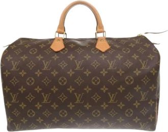 Louis Vuitton Pre-owned Stoffen Handtas - Dames - Vintage Handtas - Bruin - ONE Size - Leer - Vintage
