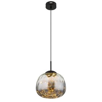 Netlighting Firefly Globe Pendant Matt Black Smoke Glass Shade LED 3000K