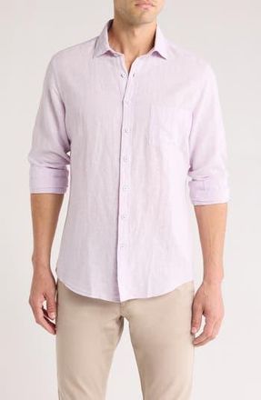 Rodd & Gunn Penrose Linen Blend Button-Up Shirt in Lilac at Nordstrom Rack, Size Xx-Large