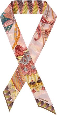 Ferragamo Ferragamo Butterflies Print Silk Scarf