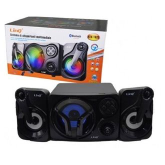 Trade Shop Trade Shop - Sistema Multimediale Altoparlanti Speaker Casse Bluetooth Fm Luci Led Usb Kts-1023