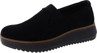 Clarks Womens Zylah Sky Loafer, Black Suede, 8.5 Wide