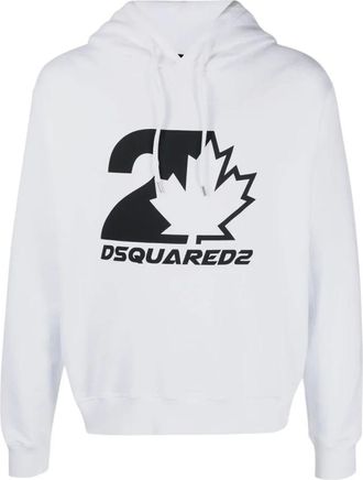 Dsquared2 Heren, Sweatshirts & Hoodies, Wit, Maat: XL Katoen