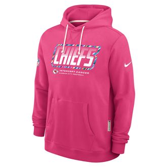 Nike Kansas City Chiefs Crucial Catch Sideline Standard Issue Nike Mens Dri-FIT NFL Pullover Hoodie in Pink | 03AZ68XZUG-F9R