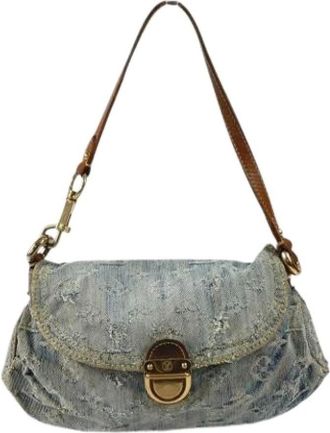 Louis Vuitton Pre-owned Shoulder Bags, female, Blue, Size: ONE SIZE Pre-owned Monogram Denim Shoulder Bag
