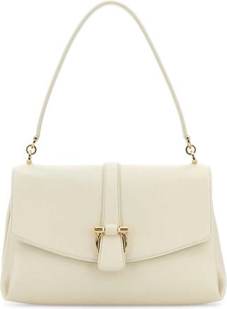 Ferragamo Ivory Leather Shoulder Bag