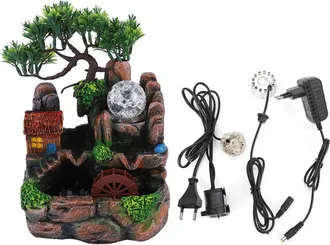 OEM Fuente De Escritorio De Resina Sint&eacute;tica, Decoraci&oacute;n De Rocalla, Adorno Decorativo Atomizado Para El Hogar, Enchufe Europeo De 220 V