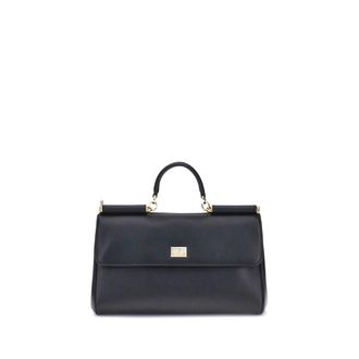 Dolce & Gabbana Black Calf Leather Bos Taurus Shoulder Womens Bag