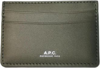 A.P.C. A.p.c., Accessoires, Heren, Groen, ONE Size, Leer, Andr&eacute; Cardholder