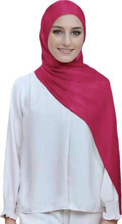 Lina & Lily Sheen Shimmer Womens Crepe Scarf Shawl Wrap Head Hijab Lightweight (Dark Pink)
