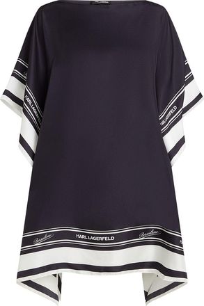 Karl Lagerfeld x Borsalino Tunica in seta semi trasparente - Nero