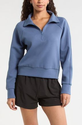 Zella Sporty Half Zip Sweatshirt in Blue Vintage at Nordstrom, Size Xx-Large