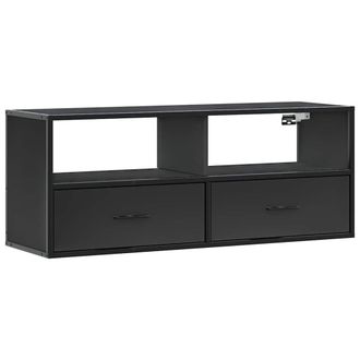 vidaXL Vidaxl - Mueble De Tv Madera De Ingenier&iacute;a Y Metal Negro 100x31x39,5 Cm