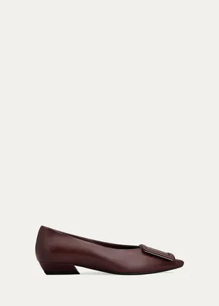 Roger Vivier Belle Vivier 25mm Leather Ballerina Flats