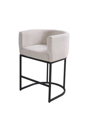 Living and Home Low Back Modern Upholstered Beige Bar Chairs 2 pcs