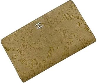 Chanel Pre-owned Lange portemonnee (bi-fold) - Dames - Vintage Accessoires - Beige - ONE Size - Leer - Vintage