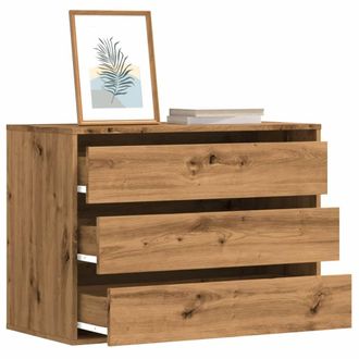 Berkfield Home Corner Chest of Drawers Artisian Oak 80x41x58 cm Engineered Wood in Brown | Size: 80 x 41 x 58 cm