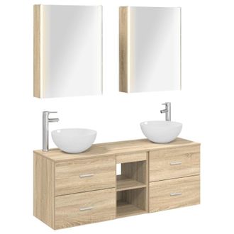 vidaXL Juego De Muebles De Ba&ntilde;o 5 Pcs Roble Sonoma Vidaxl