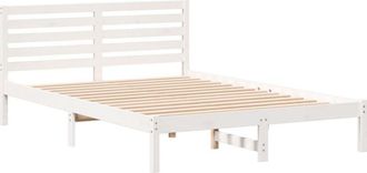 vidaXL Bed Frame with Headboard White 140 x 220 cm Solid pine wood Vidaxl