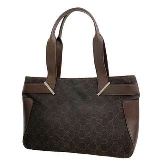 Gucci Brown Canvas Tote Bag (Pre-Owned)