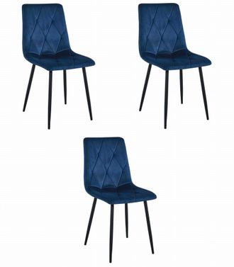 OEM Silla Libra - Terciopelo Azul Marino / Patas Negras X 3