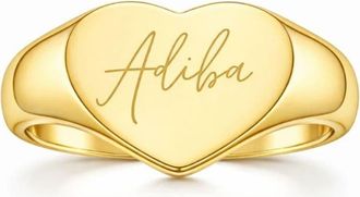 Adiba Signature Heart Ring in Gold at Nordstrom, Size 8