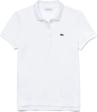 Lacoste Witte Polo Shirt Krokodillenpatch - Dames - Polos - Wit - S - Tops