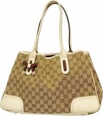 Gucci Beige Canvas Tote Bag (Pre-Owned)
