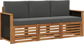 vidaXL Juegos De Sof&aacute;s 3 Uds. Madera De Acacia S&oacute;lida Vidaxl