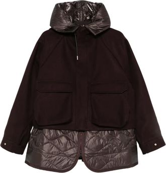 sacai panelled jacket - Brown