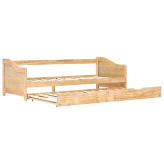 Berkfield Home Pull-out Sofa Bed Frame Pinewood 90x200 cm in Light Brown