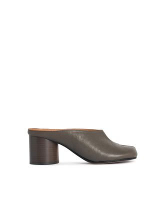 Maison Margiela Tabi D&eacute;collet&eacute; groene nappa leren muiltjes