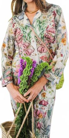 Carolina K Womens Flowers Pajama Set In Blue