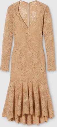 Gucci GG Flower Stretch Lace Dress, Beige, Ready-to-wear