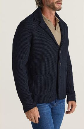 34 Heritage Birch Tailored Wool Blend Cardigan in Navy at Nordstrom, Size X-Large