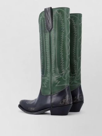 Golden Goose wish star leather western low heel boots