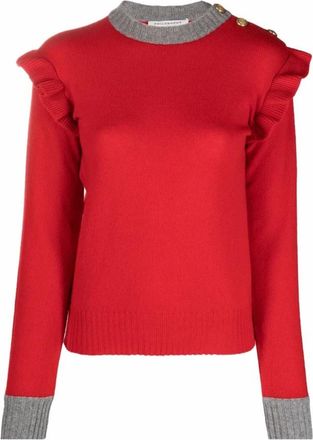 Philosophy di Lorenzo Serafini 1290 Maglia Lana A Righe - Dames - Ronde hals truien - Rood - M - Wol - Truien & Vesten