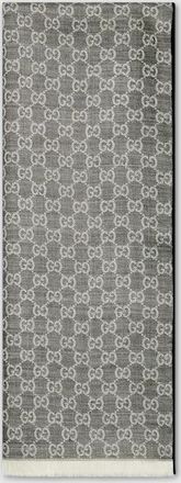 Gucci GG Wool Silk Jacquard Stole, White, Wool
