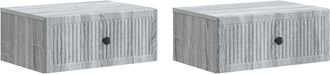 vidaXL Armario De Noche 2 Uds. Gris Sonoma 49 X 34,5 X 20 Cm Vidaxl