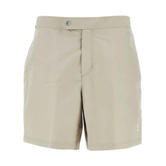 Brunello Cucinelli Nylon Swim Shorts with Tabbed Waistband and Piping - male - Brunello Cucinelli - Beachwear - Beige - XL - Swimwear