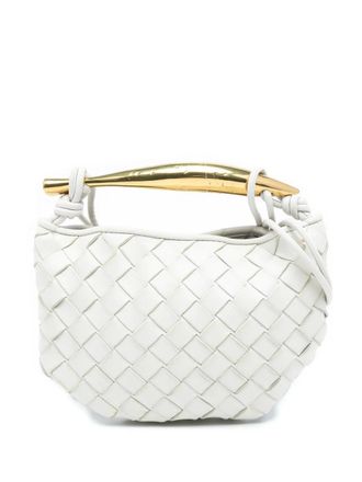 Bottega Veneta 2012-2025 Baby Intrecciato Sardine lamsleren tas - Wit