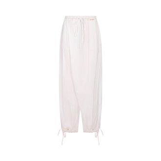 Marni Wide Trousers, female, White, Size: 2XS Wide-Leg Drawstring Trousers
