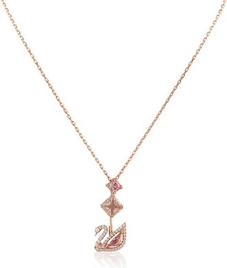 Swarovski Rose Gold-plated Design Dazzling Swan Necklace