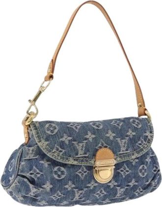 Louis Vuitton Pre-owned Monogram Denim Schoudertas - Dames - Vintage Schoudertas - Blauw - ONE Size - Denim - Vintage
