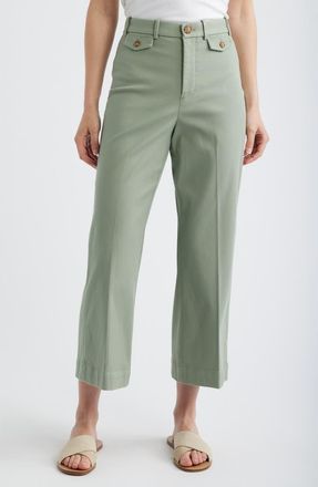 Spanx Easy Flare Crop Cotton Blend Pants in Sage Brush at Nordstrom, Size X-Small