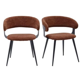 Moloo Silla de comedor de tela luxury terracota (x2)